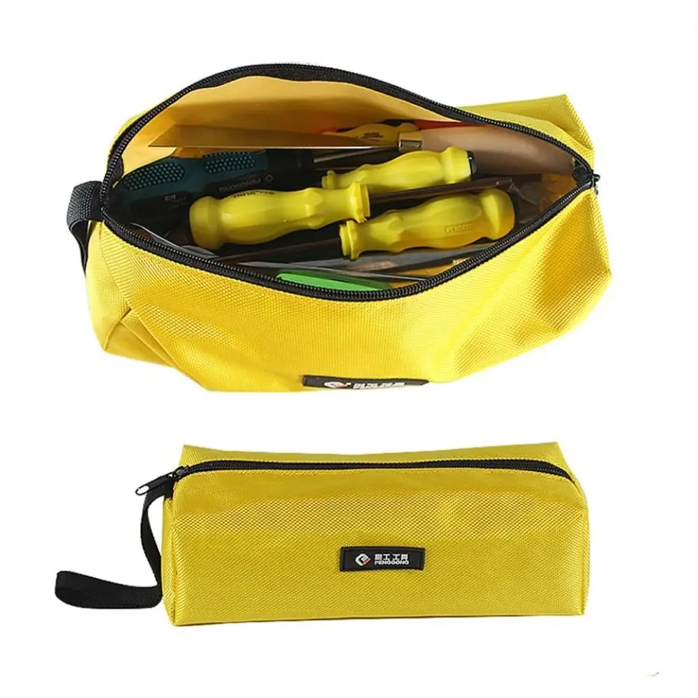 1680D Oxford Canvas Tool Bag Waterproof Storage Hand Tool Bag Screws Nails Drill Bit Metal Parts Organizer Zipper Pouch Bag Case