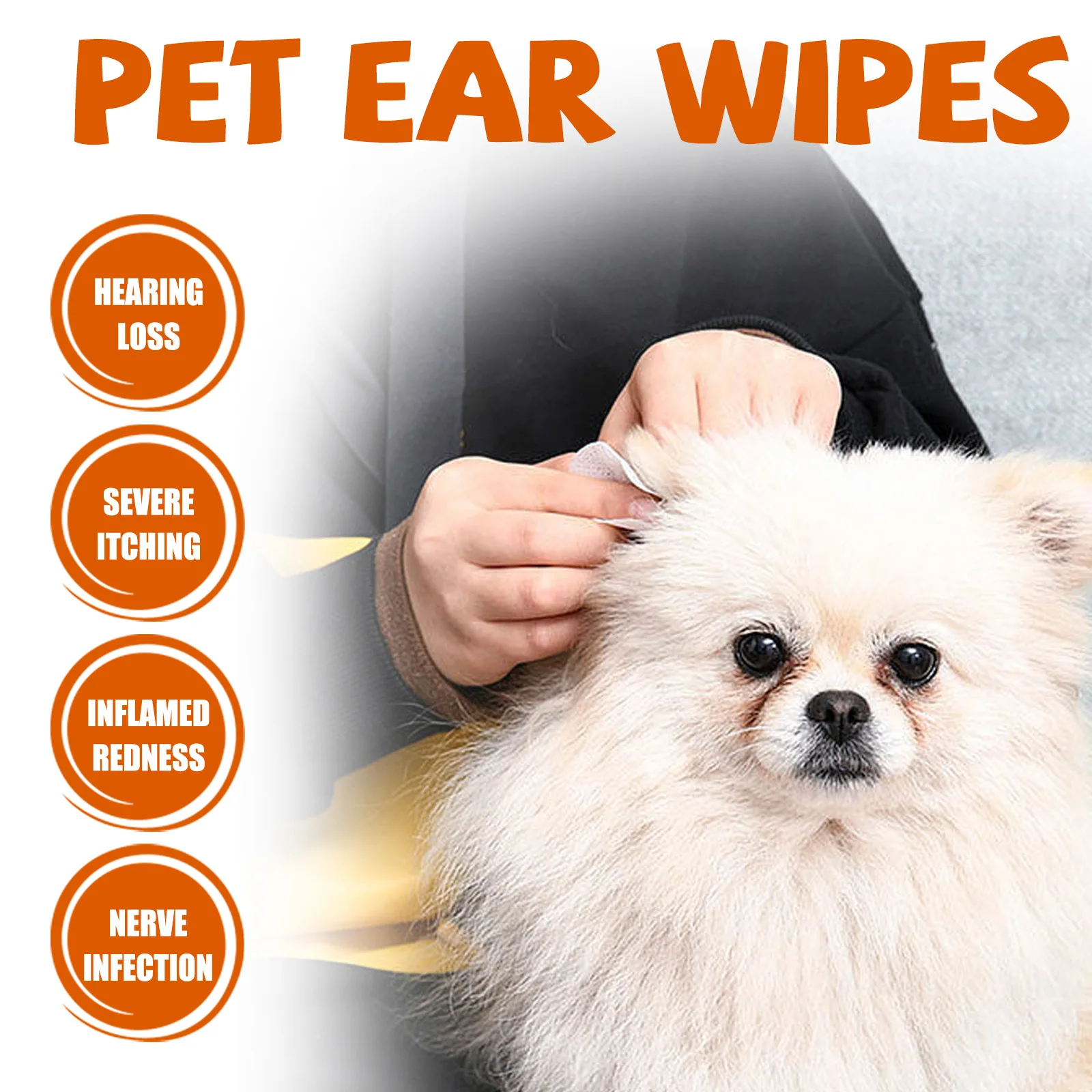 Pet Ear Cleaning Wipes Eyes Ear Stain Earwax Odor Removal Itch Relief Irritation Wash Free Disposable Ears Cleaning Paper Towels