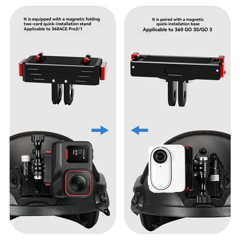 BNVN-основание для крепления шлема для шлема FAST, быстросъемная база для шлема с 3 головками, адаптер для Gopro 13 12/DJI ACTION 5/4/Insta360