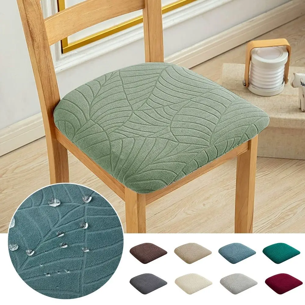Waterproof Chair Seat Cover Washable Removable Jacquard Chair Sleeve Anti-dirty Stretch Seat Cushion Covers