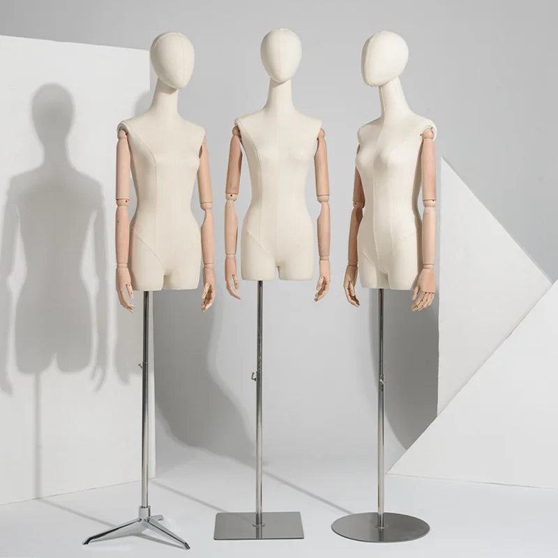 Maniquí femenino de medio cuerpo para tienda de ropa, accesorios de exhibición de ropa, ventana