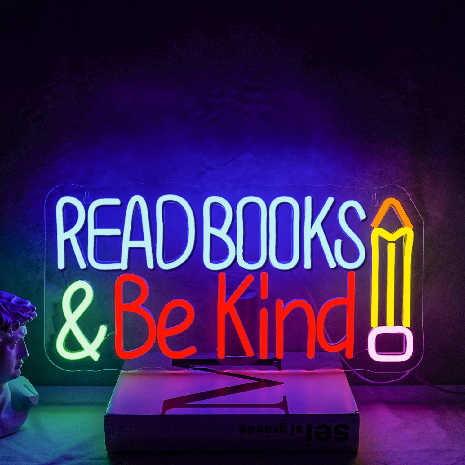 

Read Books And Be Kind Neon Signs For Wall Decor Dimmable Led Lights Room Decoration Reading Classroom Party Library USB Lamp