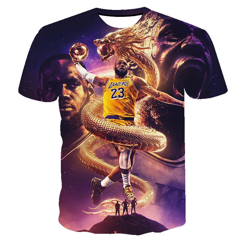 Summer NBA Stars New TShirt Short Sleeve Fashion Breathable Casual Adult Kids Teen Identical LeBron James 3d Casual T-Shirt