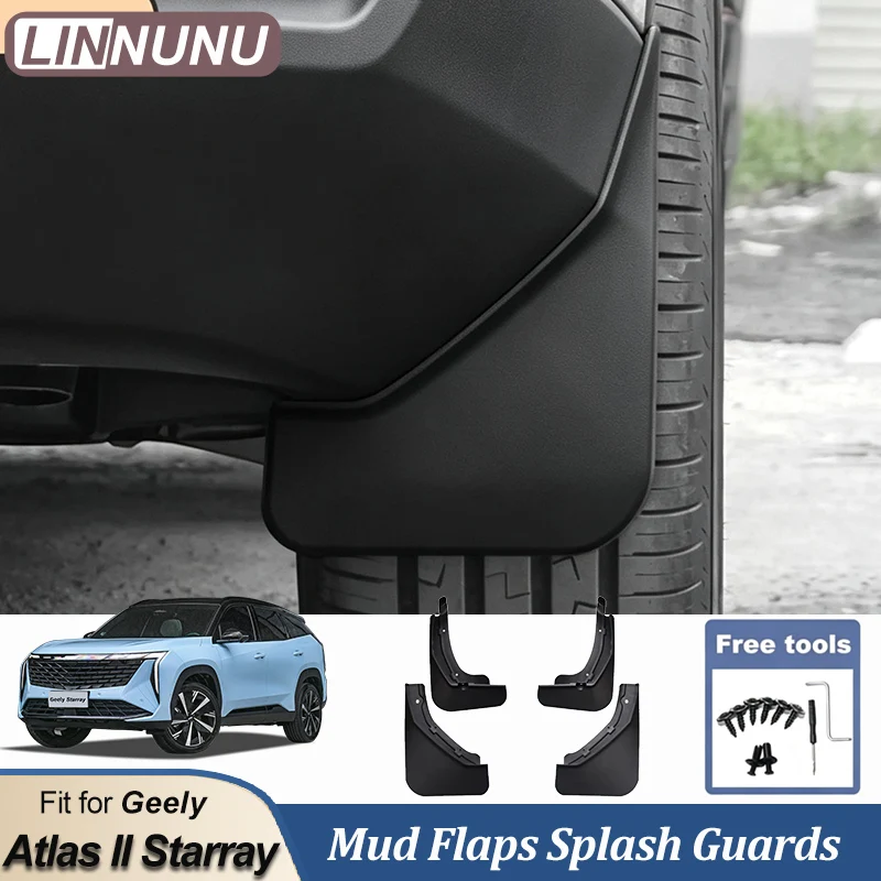LINNUNU 4PCS Mud Flaps Splash Guards For Geely Starray/New Atlas II 2022-2026 Car Fenders Wheel Protector Exterior Accessories