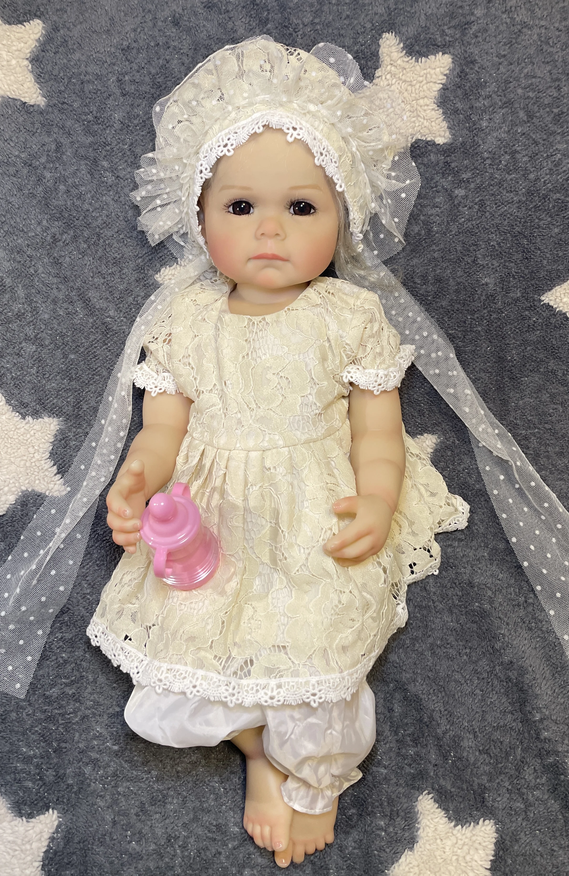 

Maggie: 55CM Realistic Reborn Toddler Doll | Handmade Soft Vinyl with Lifelike Hand-Rooted Hair | Collectible Art Doll Gift