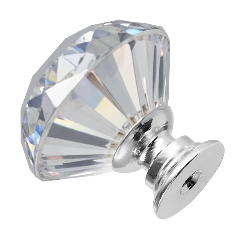 Picture 8: Furniture knobs, 12-pack, 31 mm cabinet knobs made of acrylic & zinc alloy, drawer knobs, solid diamond-shaped kitchen knobs, knobs with screws for bathrooms, cabinets, drawers