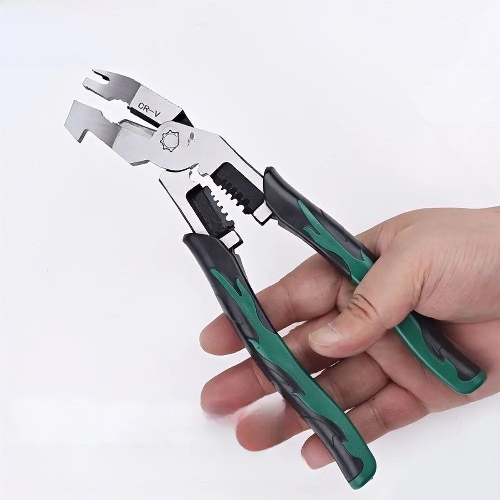 Industrial Wire Cutters With Bent Head Chrome Vanadium Steel For Snipping Steel Rope Iron Copper Cable Electrical Crimping Plier