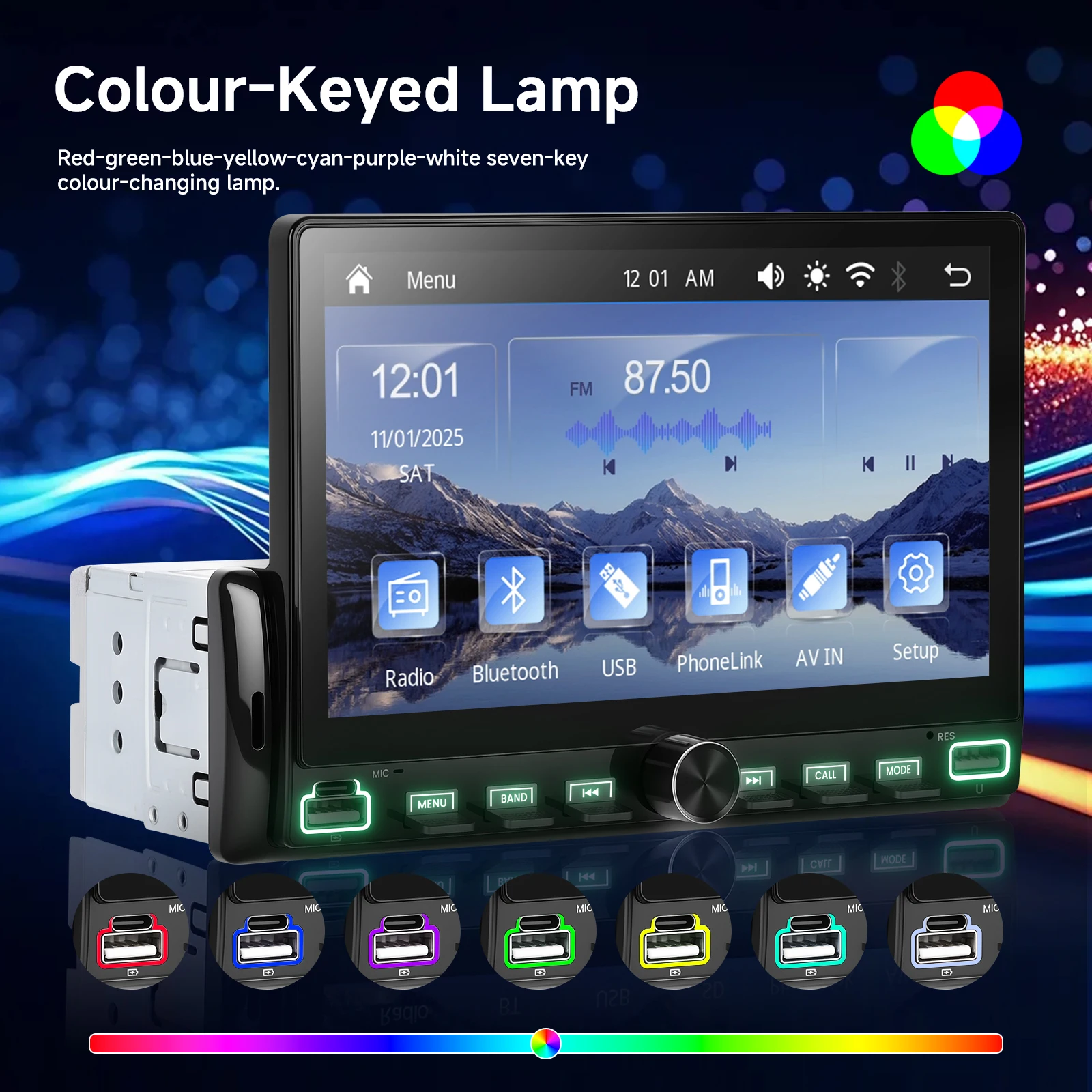 Podofo Car Radio 1 Din Carplay Android Auto Multimedia Player HD Touch Screen FM Bluetooth MirrorLink Universal Autoradio