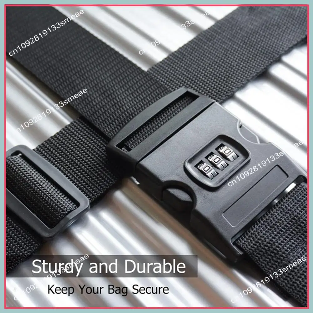 

N94R 4Pcs Luggage Buckle Strap Anti-Theft Password Lock Packing Belt Luggage Strap Travel Belt,Black Durable Easy Install