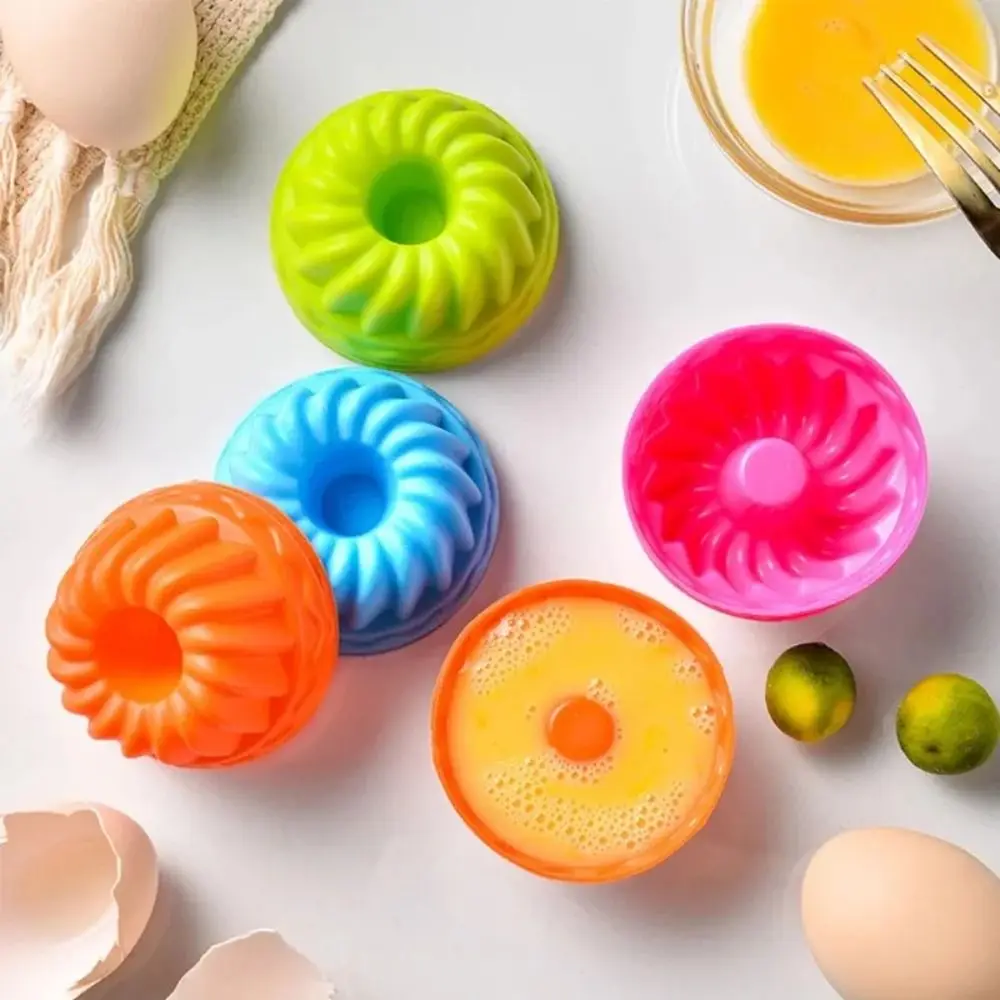 

12Pcs Cute Non-Stick Silicone Cake Molds Thread Shape Washable Mini Baking Mold Stackable Resuable Muffin Cake Cups Jelly