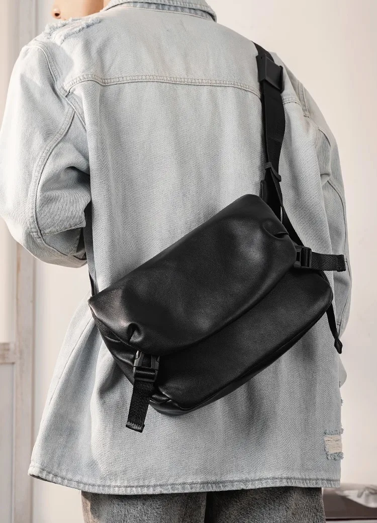 Fashion Men Shoulder Bags Korean Style Men Crossbody Bags Soft Leather Man Messenger Bag Male Side Bag