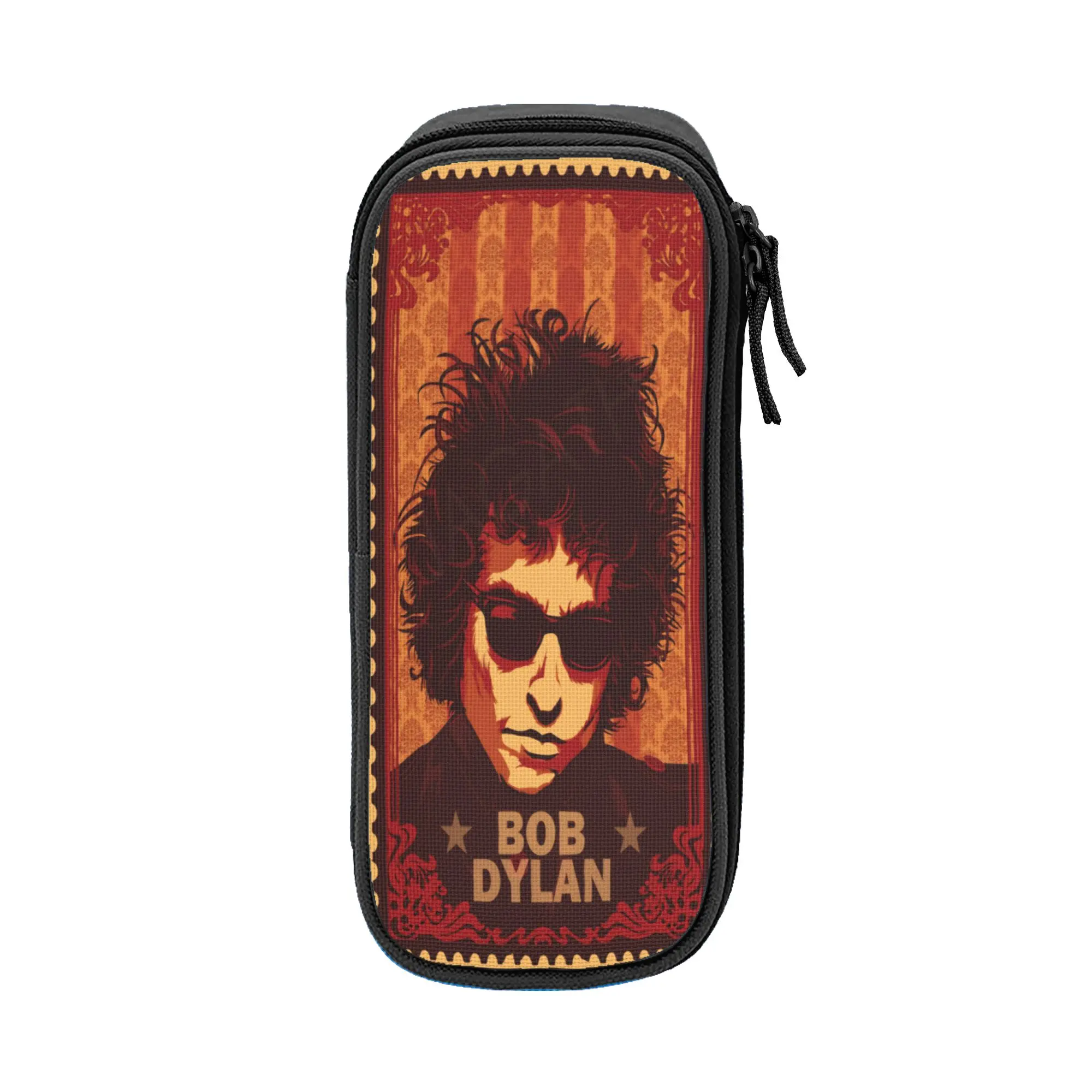 Large Capacity Pencil Pouch Bob Dylan Singer Office Supplies  Double Layer Pencilcase Women Makeup Bag Perfect Gifts