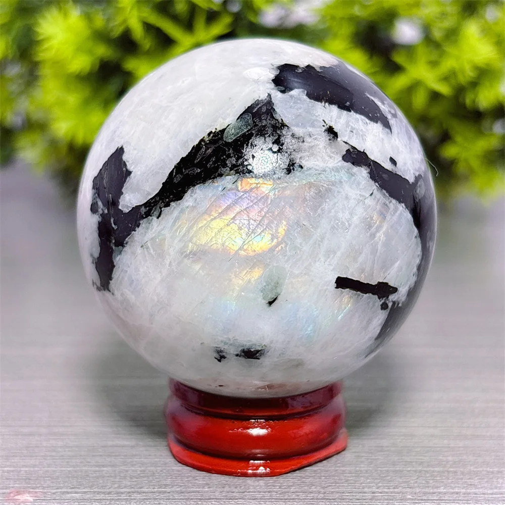Black Moonstone Sphere Natural Crystal Home Decoration Room decor Luck Noble Quartz Stone Garden Healing Energy Love Gifts