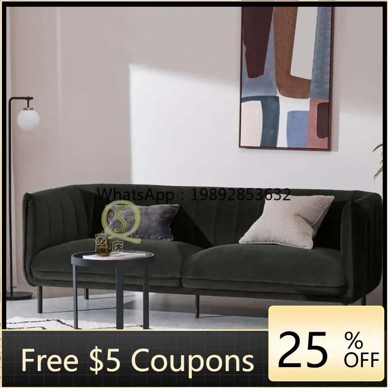 

Скандинавский диван из вельвета для небольшой квартиры, простой современный двух- или трехместный диван для гостиной