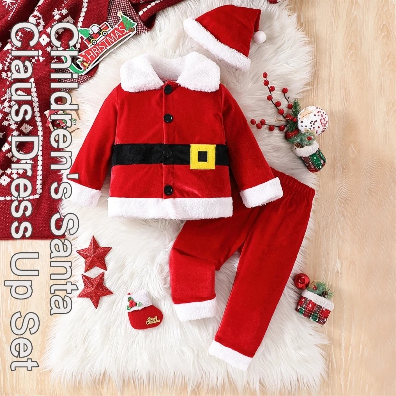 Infant Santa Outfit Santa Hat for Christmas Celebration Baby Festival Costume