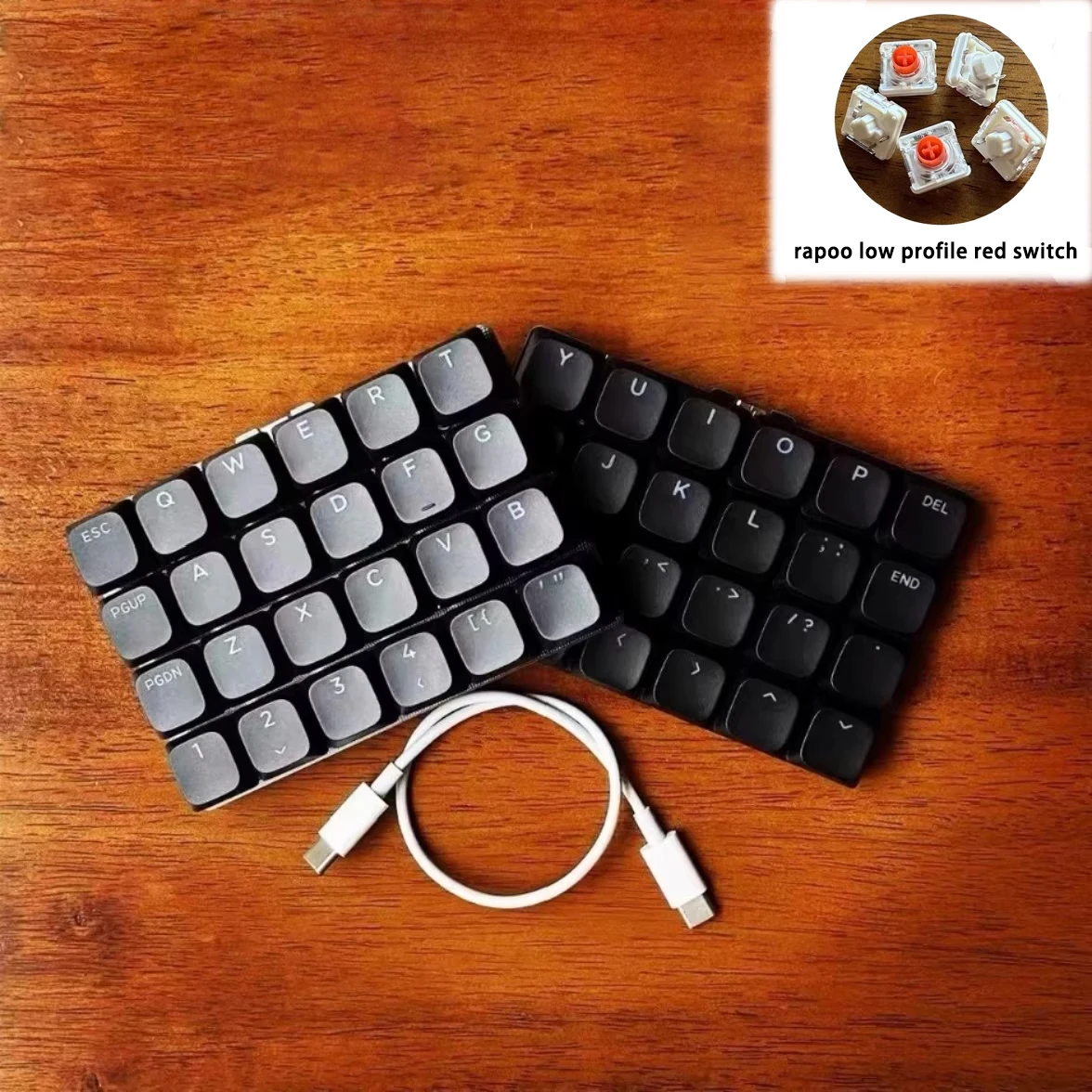 X10a Split-Tastatur, kabelgebunden, 48 Tasten, RGB-Low-Profile-Schalter, unterstützt QMK VIAL Split-Tastatur, individuelles ergonomisches PC-Gamer-Zubehör