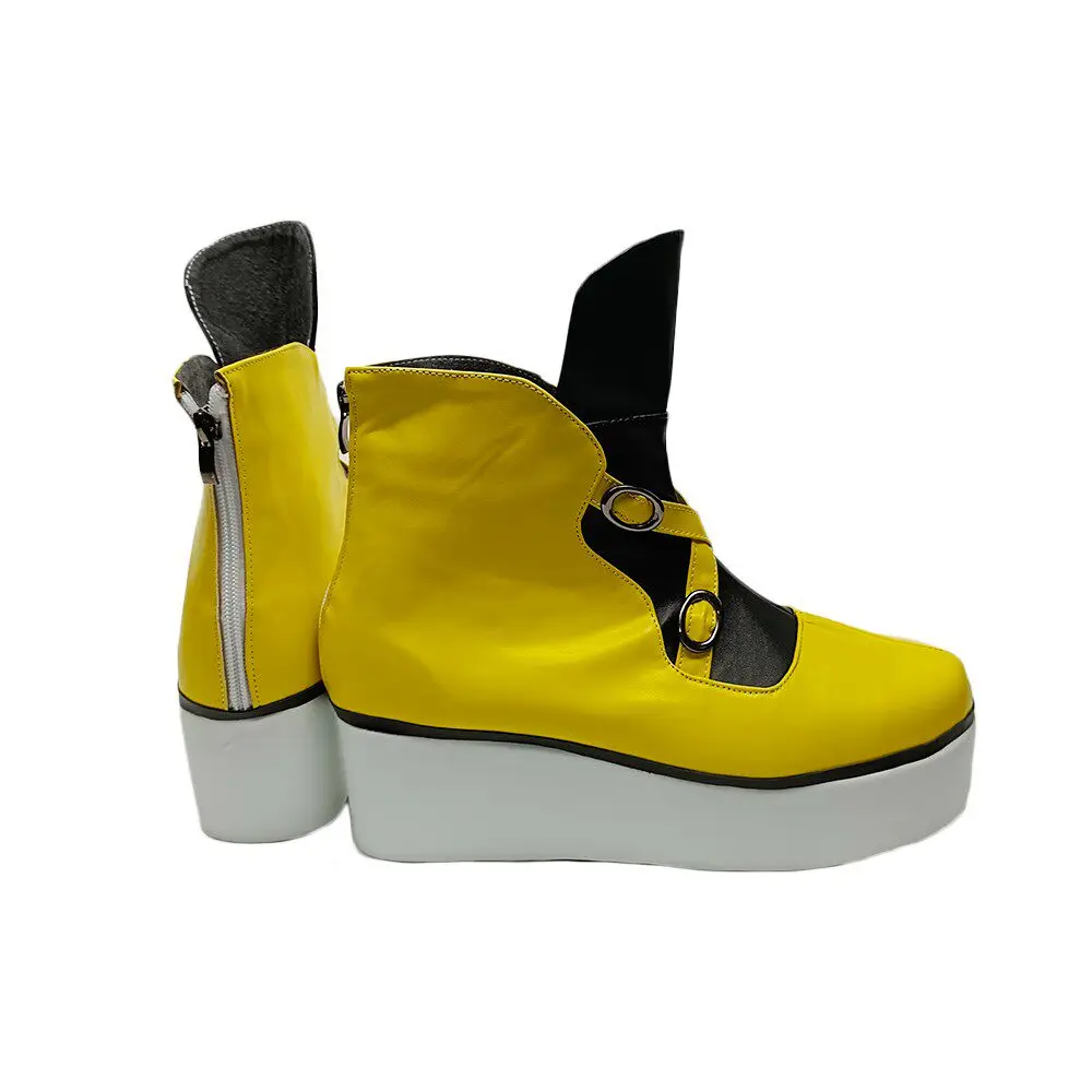 Anime Kingdom Hearts Sora Cosplay Shoes Yellow Short PU Leather Boots For Halloween Carnival