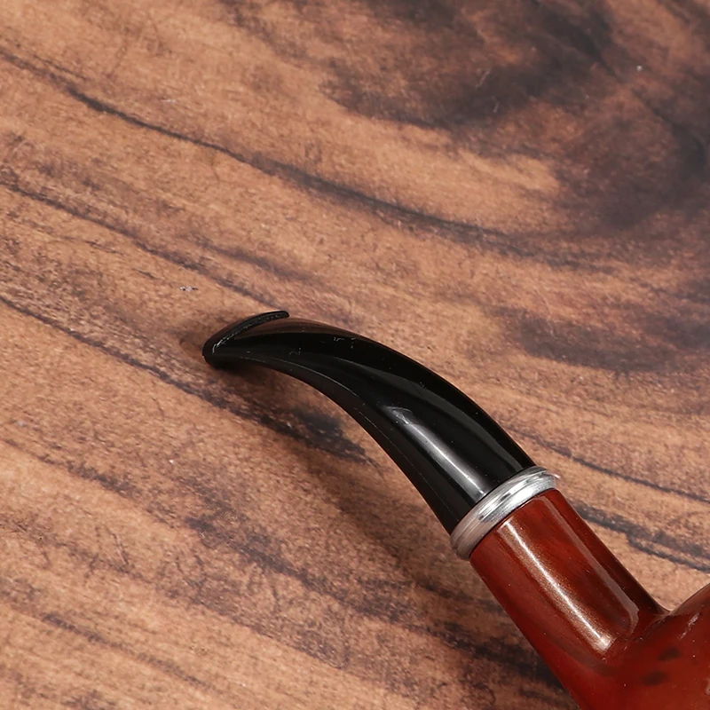 Delicate Resin Wooden Pipe Retro Classic Bent Smoking Chimney Filter Pipe Potable Handheld Cigarette Accessories