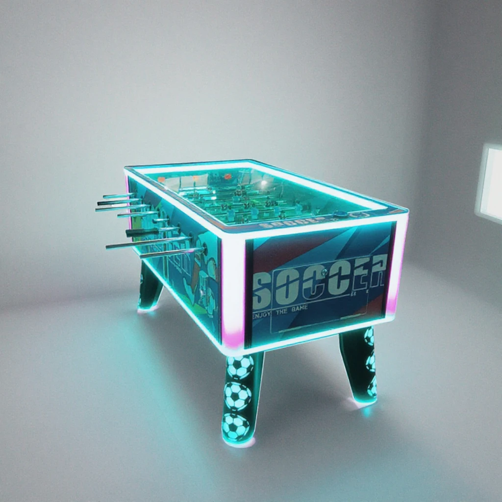 2-Player Coin-Operated Metal Football Desk Game Foot Soccer Table for Parties or Interactions English Language