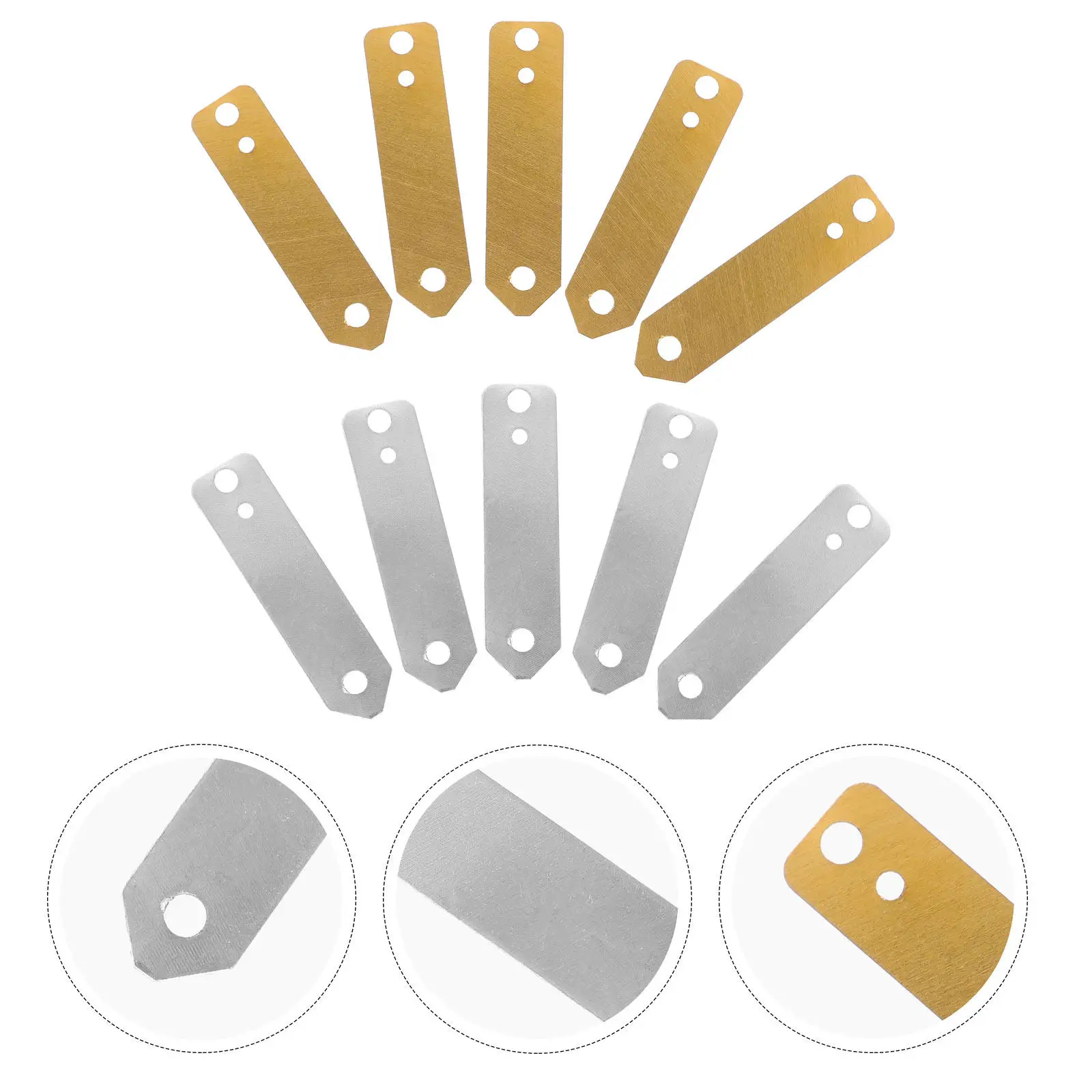 Ensemble de 10 feuilles de zinc et de cuivre, anode pour expériences de piles à fruits, matériel scientifique pour travaux pratiques.