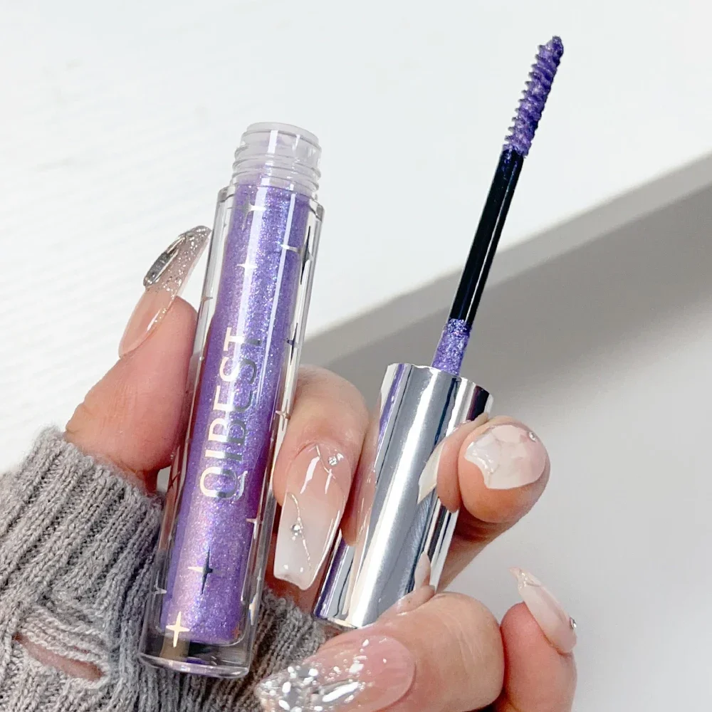 Waterdichte Glitter Mascara Snel Droog Curling Dikke Glanzende Wimper Sexy Diamant Goud Paars Zilver Mascara Koreaanse Make-Up