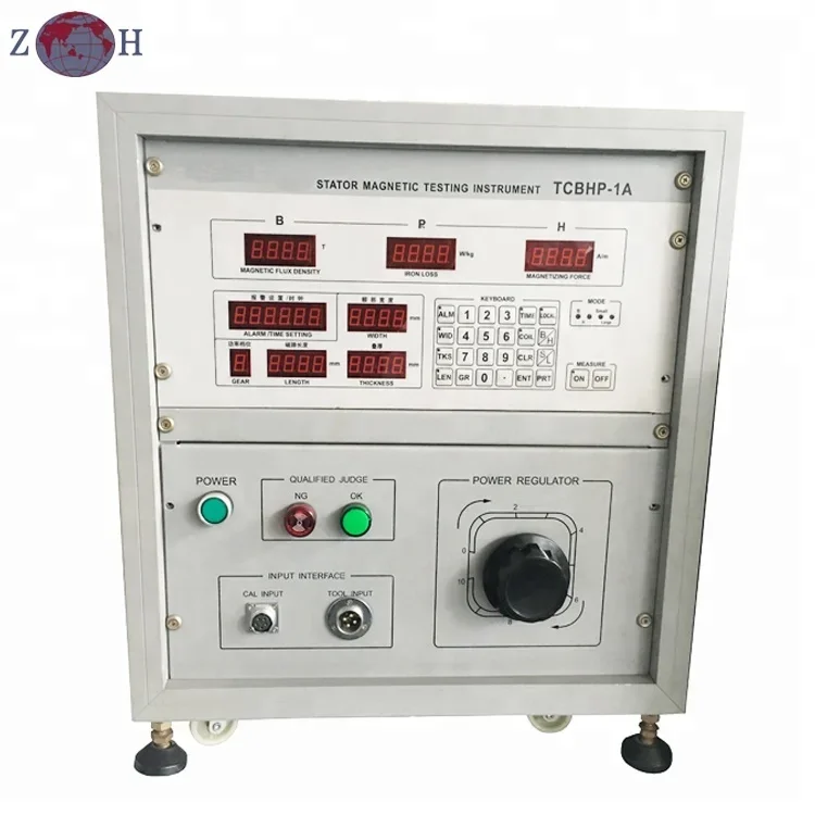 Universal motor stator core loss tester for round closed wound silicon steel cores