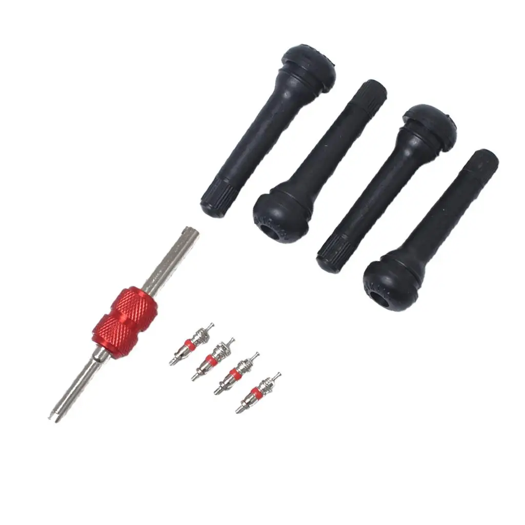 Car Tire Valve Stem Core Installer Remover Repair Tool Tyre Valve Core Wrench with 4x TR418 ,4x