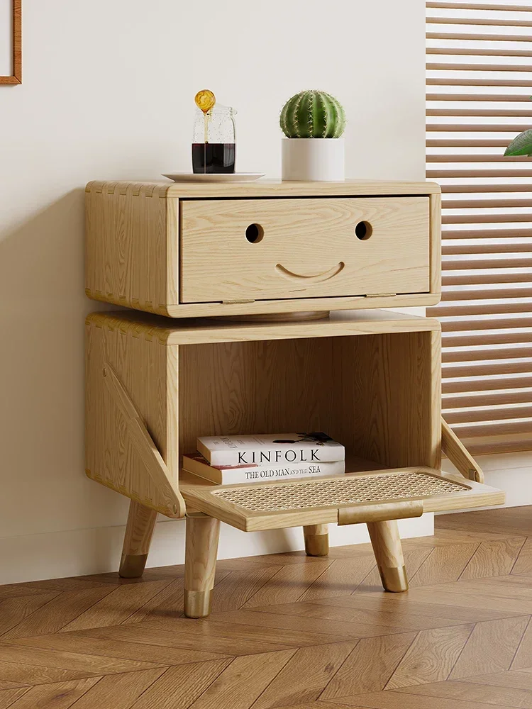 Robot Side Cabinet Solid Wood Side Table Living Room Locker Bedside Table