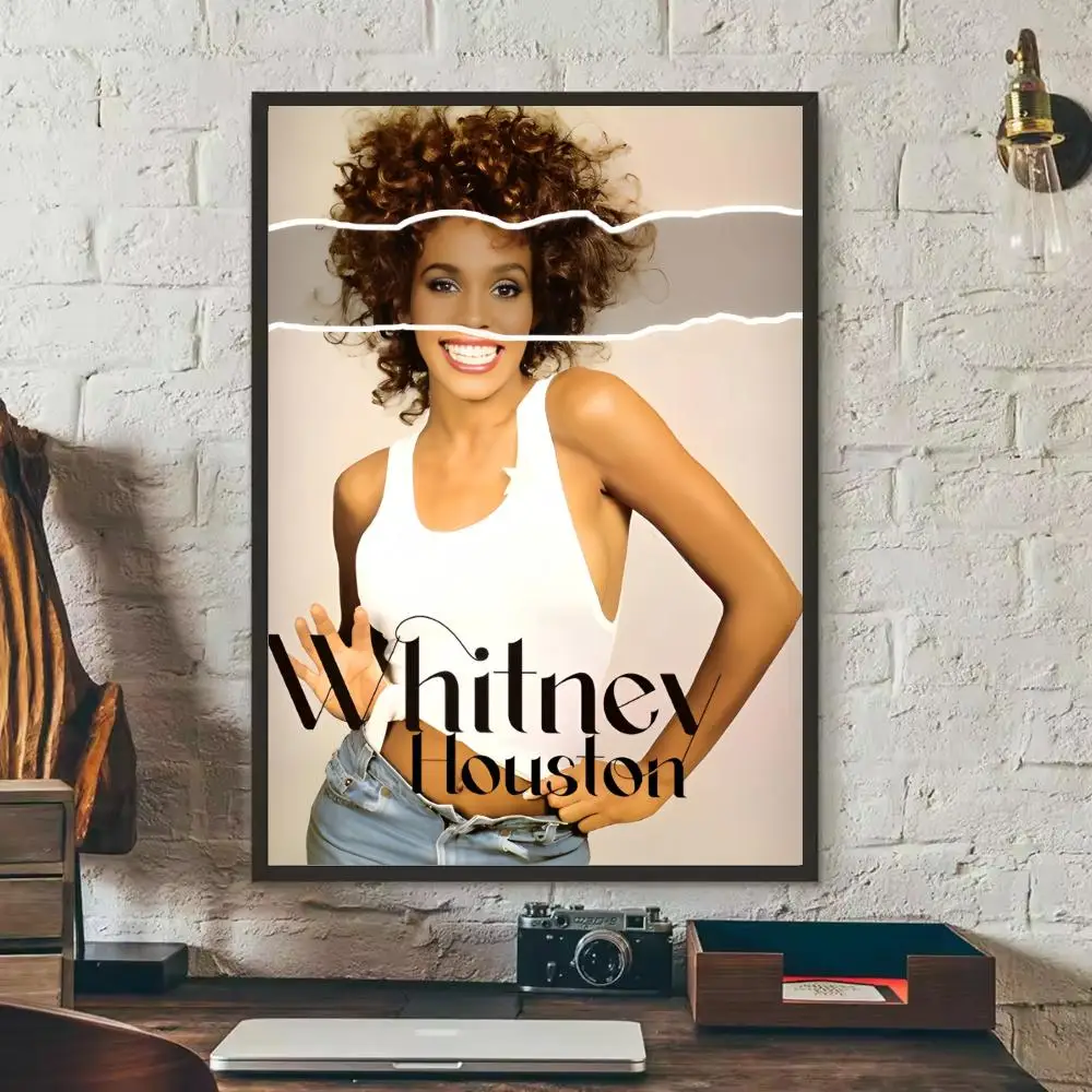 ملصقات ملصق W-Whitney هيوستن عالية الدقة مقاومة للماء لوحة فنية جدارية لغرفة النوم وغرفة المعيشة ديكور المنزل هدية تزيين #4