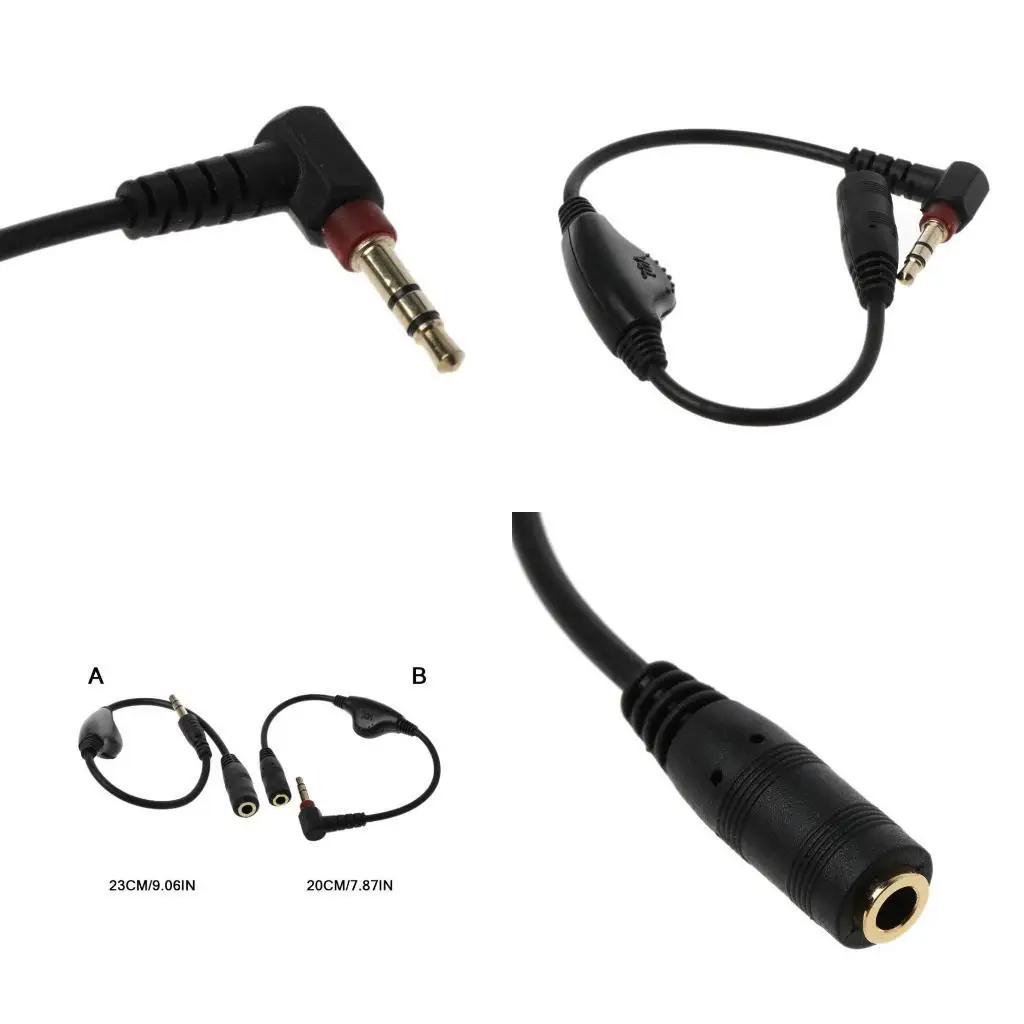 

R53C 3.5mm Jack to 3.5mm Jack Female Aux Cable for PC Laptop Smartphone Tablet MP3 with Volume Control Easy to Use Durable