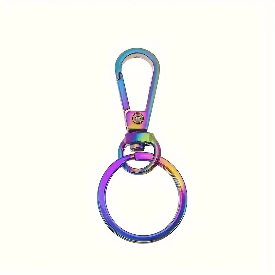 1/5/10/20/50/100pcs Multicolor [Random Color] Colorful Swivel Keyring with Snap Hook and Loop for Lanyard, Keyrings, Hardware Ma