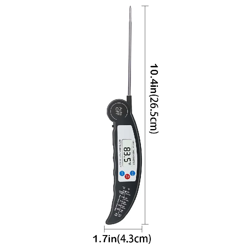 Kitchen Food Thermometer Foldable Digital Display BBQ Thermometer High-Precision Instant-Read LCD Probe Grilling Kitchen Tools