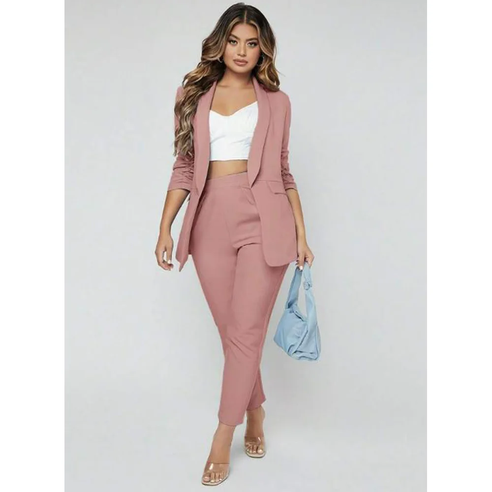 

Women's Two-piece Slim Fit Suit Women's Autumn Clothes Set Woman 2 Pieces Stylish and Comfortable for Commuting Pant Sets Pants