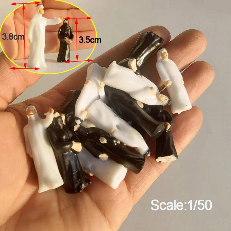 Modèle de figurine musulmane d'Arabie Saoudite pour homme, simulation de paysage, mise en page de clérose ant faite à la main, matériel de bricolage, échelle 1/25-1/200, 5 pièces