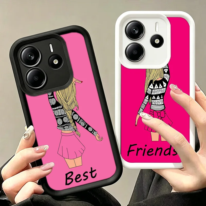 Best Friends BFF Matching Phone Case For Redmi Note 15 14 13 12 11 Pro Plus 12S 11T 11S 4G 5G 10S 10 Pro Cover Cases Coque Shell