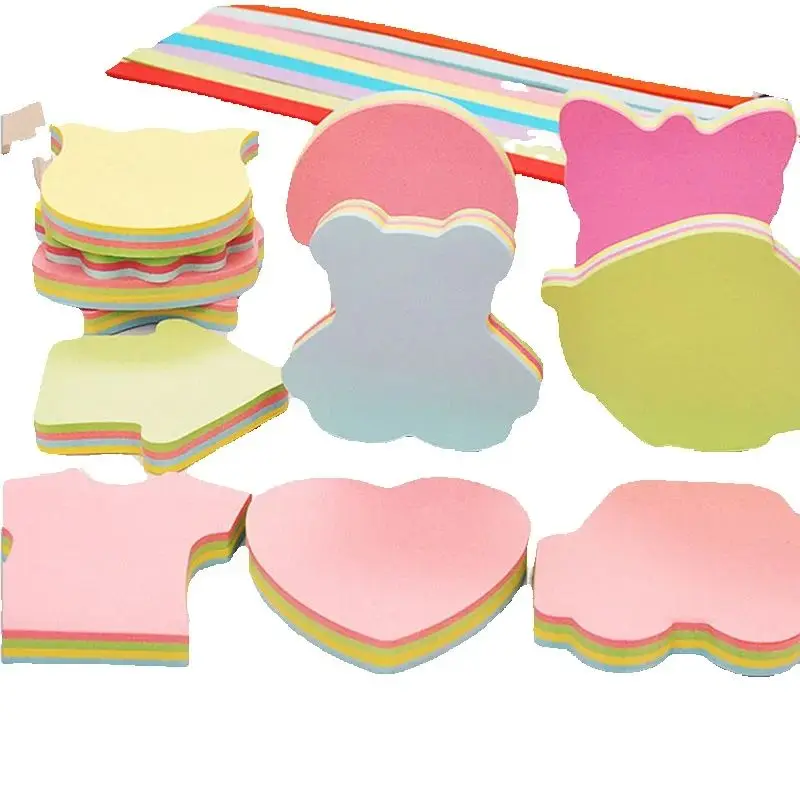 Cute Shaped Sticky Notes 50/100 Sheets in Apple Bear Heart Leaf Pastel Memo Pads for School Office Journaling Scrapbooking Craft