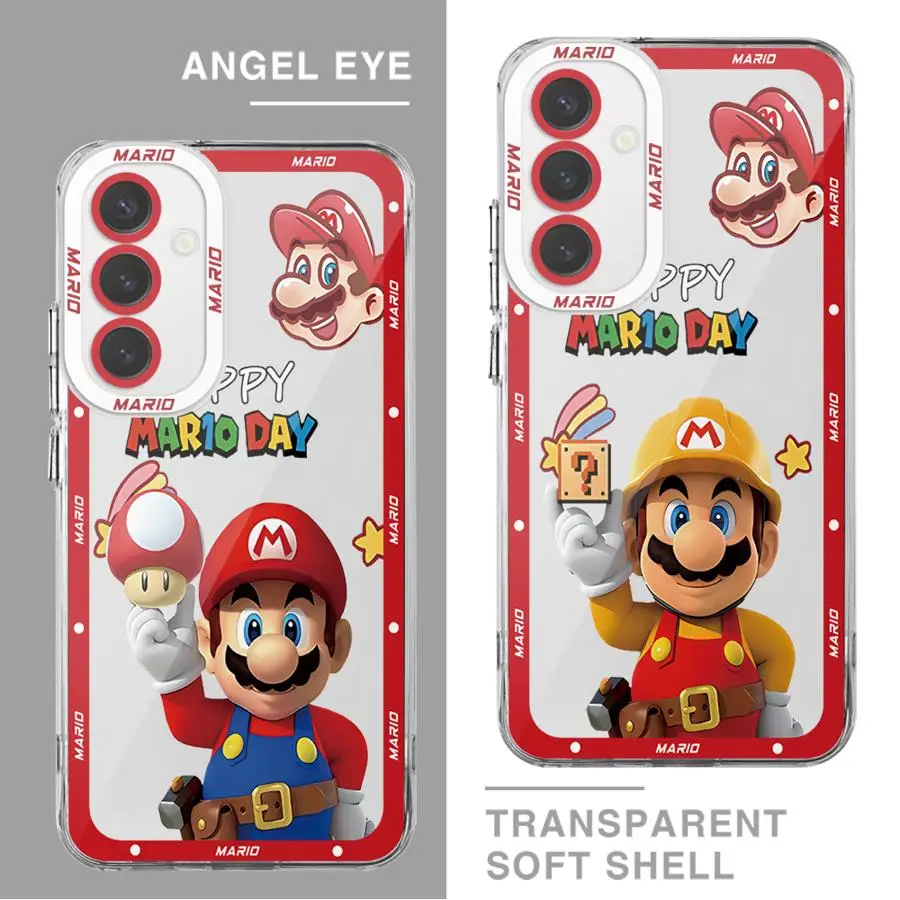 Supers  Cartoon M-Marios Clear Soft Case for Samsung Galaxy A35 A55A53 A54 A73 A34 A33 A25 A24 A13 A14 A15 Phone Cover