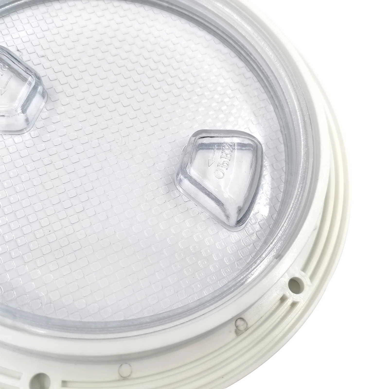ISURE MARINE Boat Deck Plate Hatch White Nylon Round Non Slip Inspection Hatch With Detachable Clear Cover