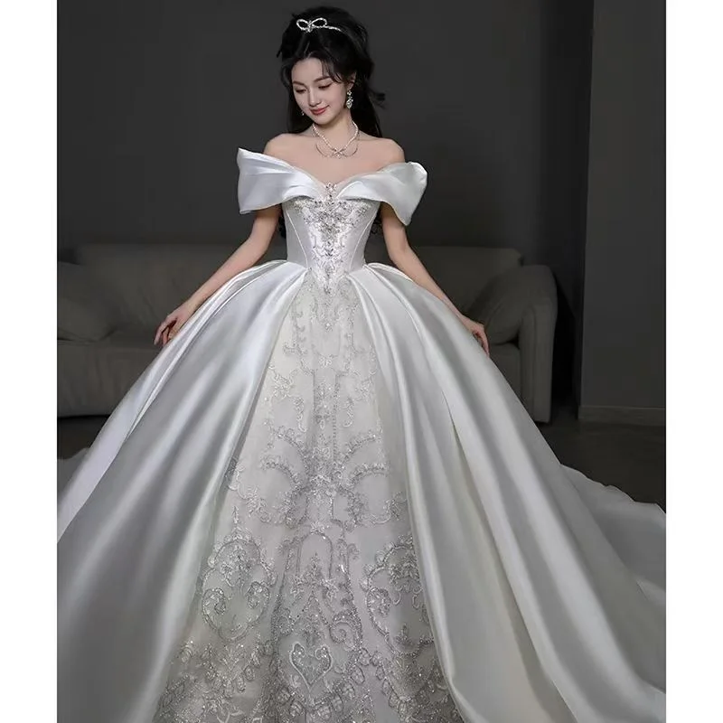 

029Light Luxury Wedding Dress Scene Banquet Dress