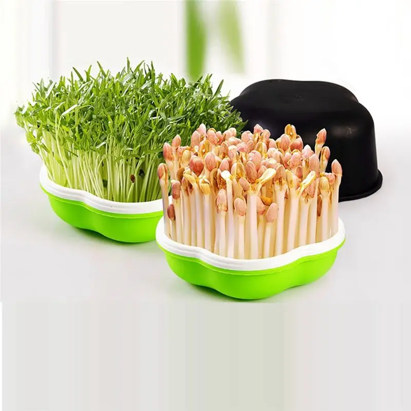 AEE4-Bean Sprout Germination Pot Soilless Hydroponic Germination Pot Wheat Seedling Planting Pot Sprout Seedling Tray