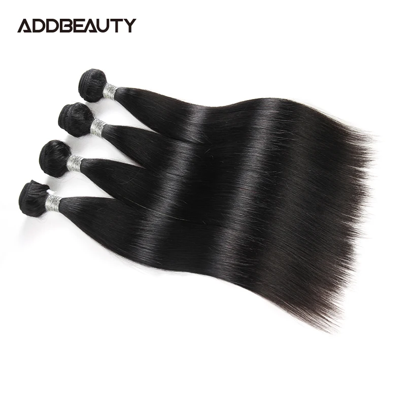 

Addbeauty Straight Human Hair Bundles for Women High Quality Remy Human Hair Weave Double Drawn Natural Color Human Hair Weft