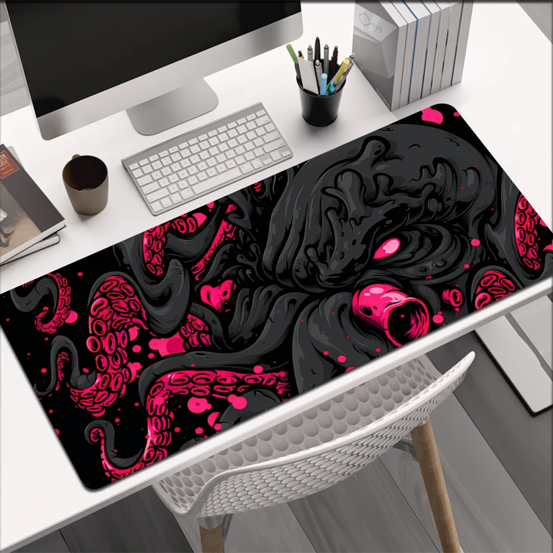 Large Mousepad Gamer Mousepads Keyboard Mat Desk Rug Octopus Monster Pc HD Desk Mats Company Oni Mouse Pad for Gift 90x40cm