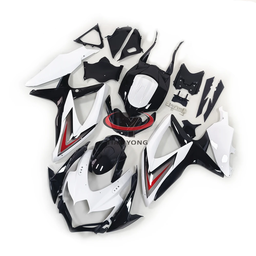 

Motorcycle Bodywork Injection Cowling Full Fairing Kit for GSXR600 GSXR750 K8 2008 2009 GSXR 600 750 Bright White Black Gradient