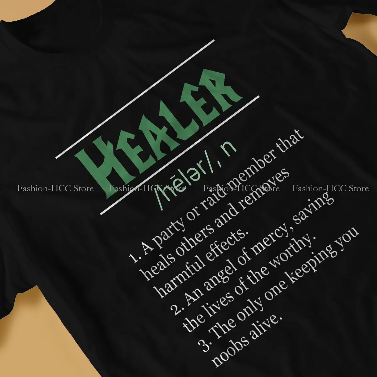 Definition of Healer Essential Round Collar TShirt World of Warcraft Role-playing Game Basic Polyester T Shirt Man\'s Tops