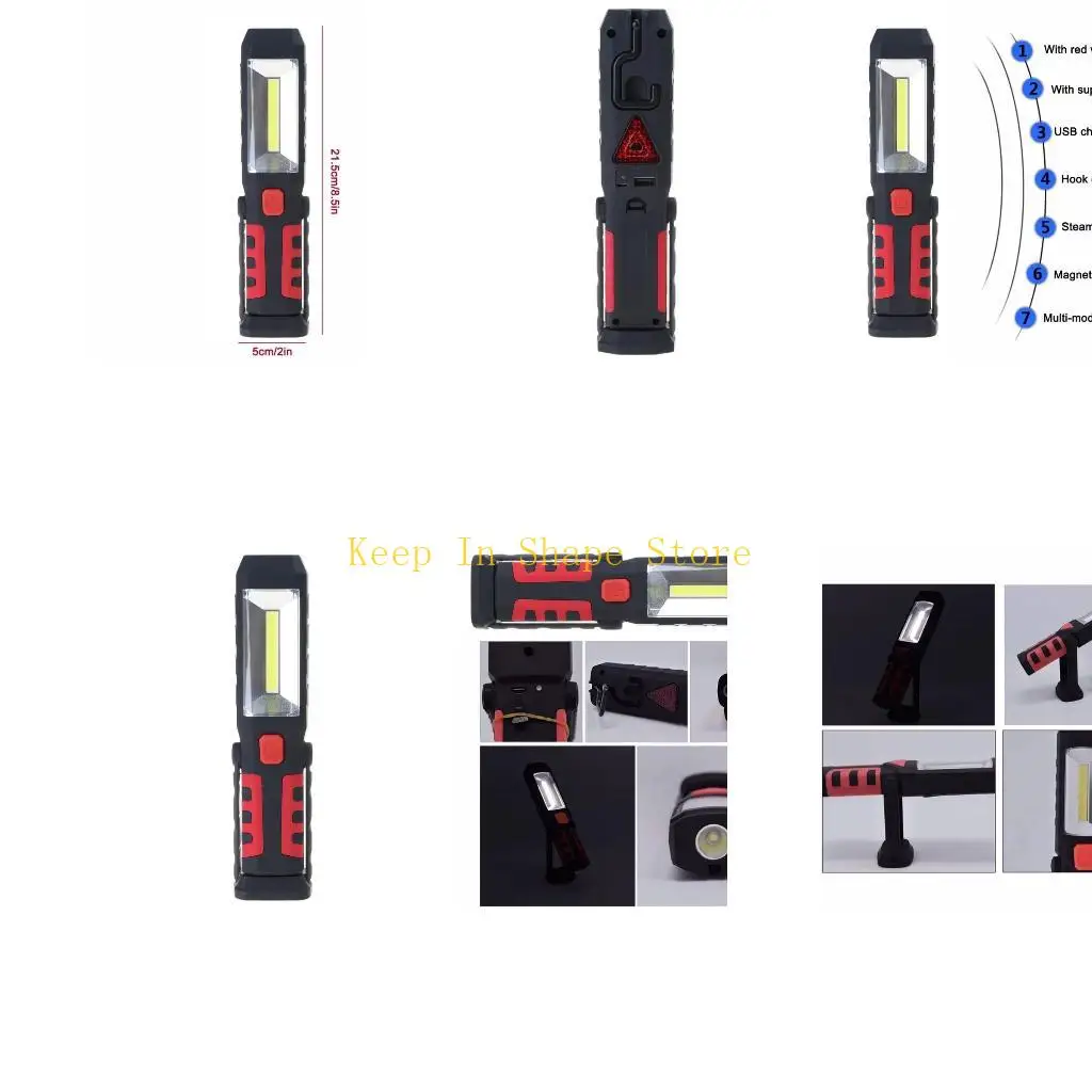 U1JC Rotatable LED COB Working Light Inspection Torch Camping Lamp Cordless