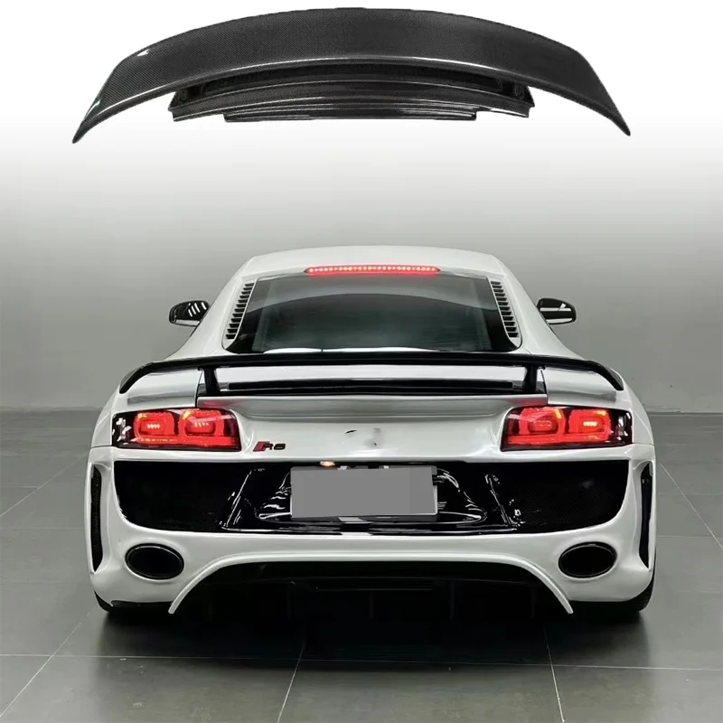 Real Carbon Fiber Spoiler For Audi R8 V8 V10 2007-2015 High Quality Rear Wing Trunk Top Lip Refits GT Style Spilers