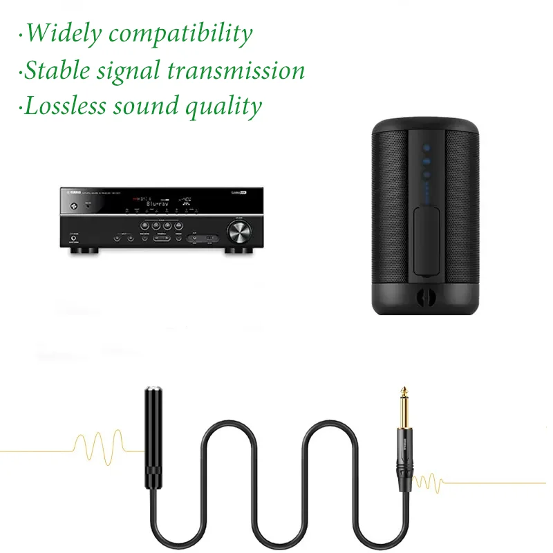 Przedłużacz audio stereo 6,35 mm do 3,5 mm 1/4 cala męski do 3,5 mm żeński Adapter słuchawkowy do wzmacniacza Klawiatura gitarowa Piano