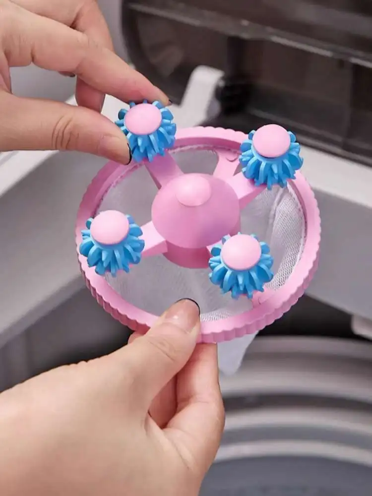 Waschmaschine Filter Tasche Wiederverwendbare Net Wäsche Ball Schwimmende Lint Haar Catcher Tierhaare Entfernen Schmutz Sammlung Entstaubung Roller – Detail 4