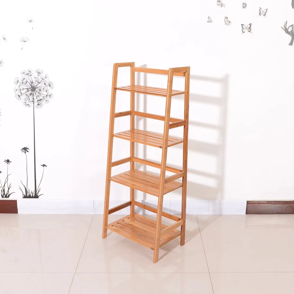 

Modern Bamboo Bookshelf Rack Case with Customized Size Adjustable Storage for Living Room Furniture Organizer