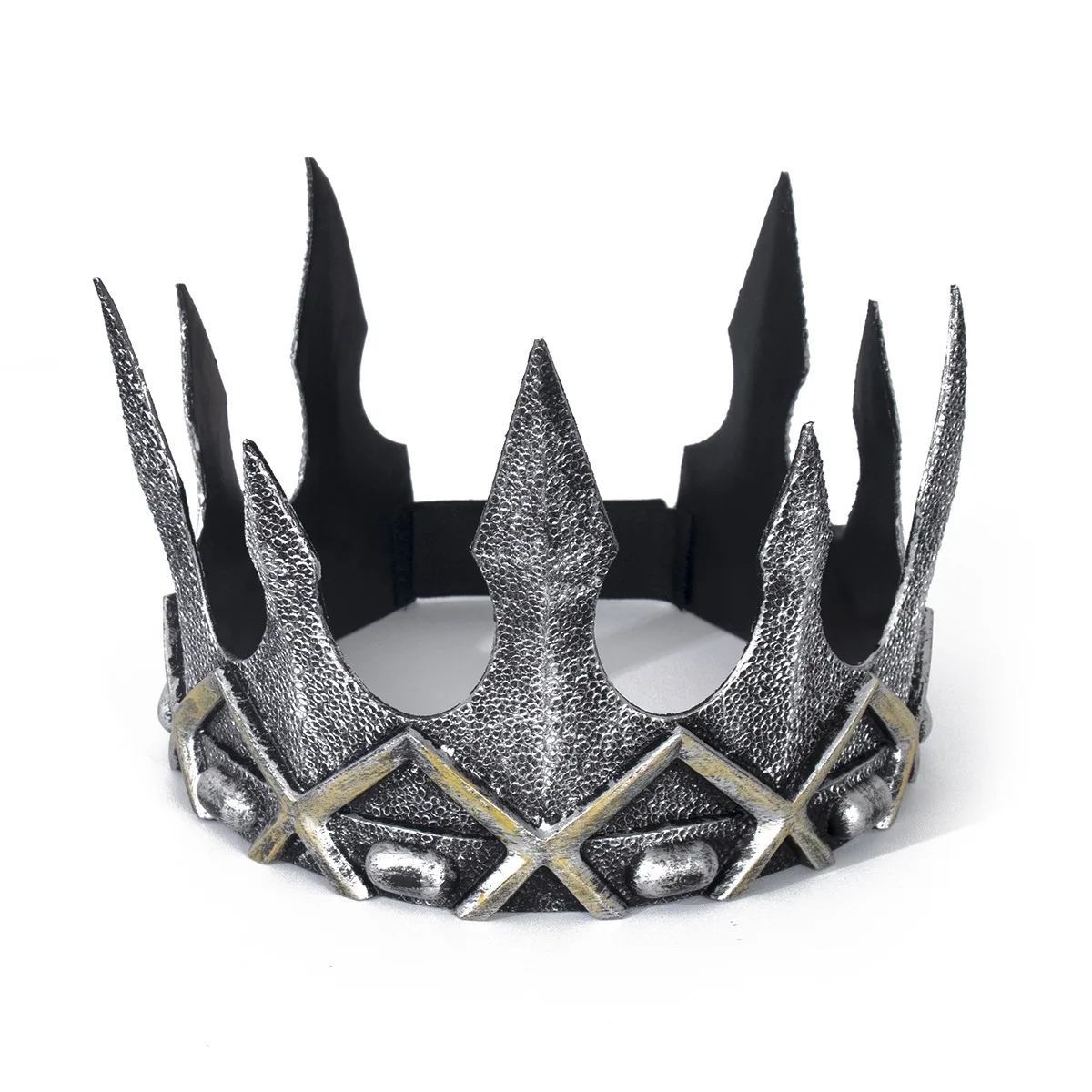 Königskrone für Männer und Frauen, voll rund, PU, königlicher Geburtstag, Prinz, Abschlussball, Könige Krone, mittelalterliche Kopfbedeckung, Cosplay, Halloween, Tiara-Kostüm – Detail 2